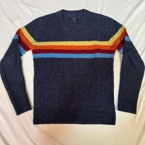 Abercrombie & Fitch Striped Wool Blend Sweater – Navy Multi-Stripe – Size XS